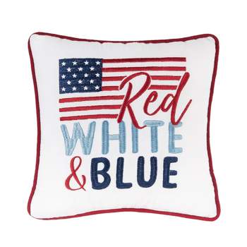 10x10 in Red White & Blue Flag Decorative Pillow - The Flag Lady