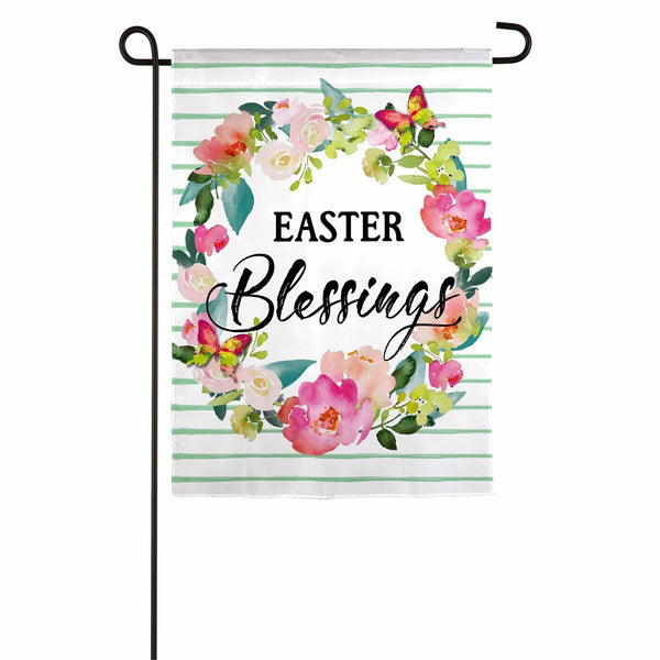 12x18 in "Easter Blessings" Linen Garden Flag - The Flag Lady