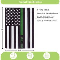 12x18 in Military Thin Green Line Suede Garden Flag - The Flag Lady