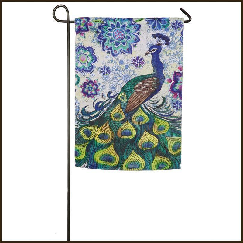 12x18 in Peacock Suede Garden Flag - The Flag Lady