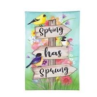 12x18 in Spring Sign Burlap Garden Flag - The Flag Lady