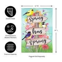 12x18 in Spring Sign Burlap Garden Flag - The Flag Lady