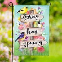 12x18 in Spring Sign Burlap Garden Flag - The Flag Lady