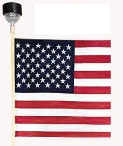 12x18 in Verona Brand US Flag w/ Solar Light - The Flag Lady