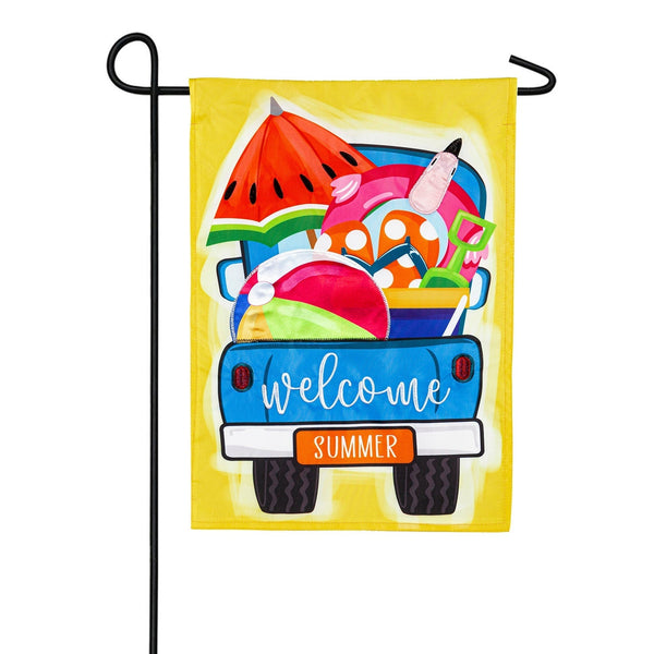 12x18 in Welcome Summer Truck Garden Flag - The Flag Lady