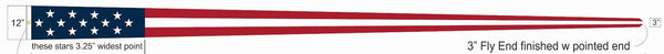 1x18 ft Star Vimpel Streamer - The Flag Lady