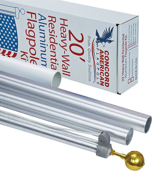 20ft Premium Aluminum Flagpole Kit - The Flag Lady