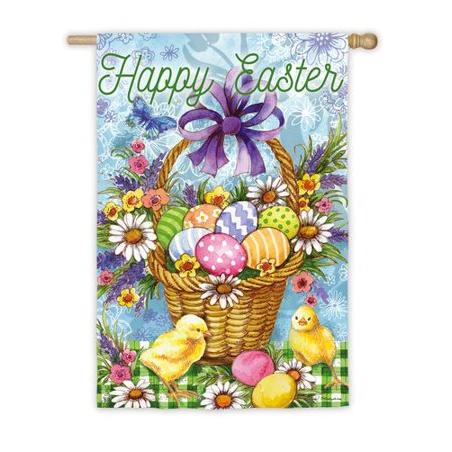 28x40 in Easter Egg Basket Suede Banner - The Flag Lady