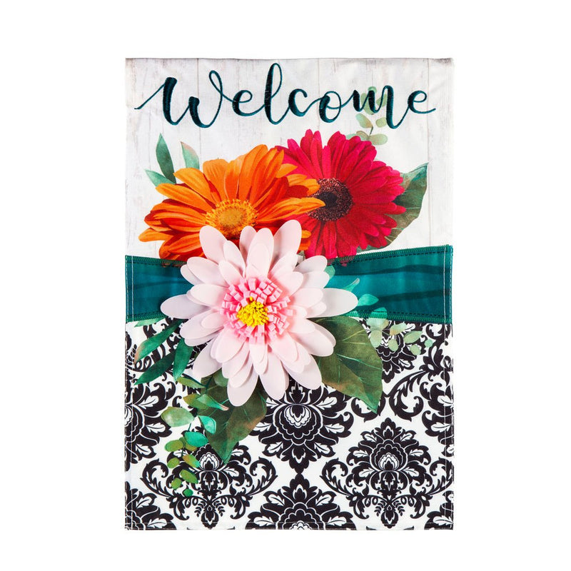 28x40 in Gerbera Daisy Applique Banner - The Flag Lady