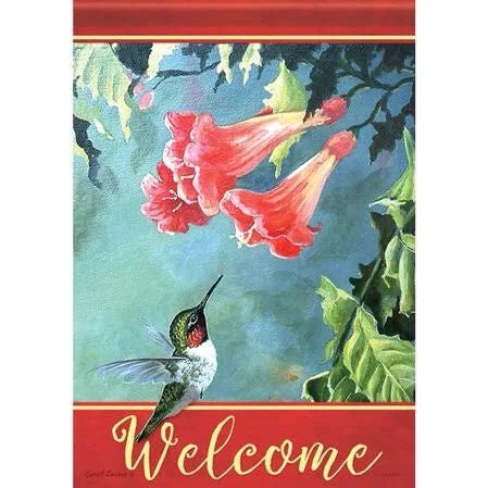 28x40 in Hummingbird Suede Banner - The Flag Lady