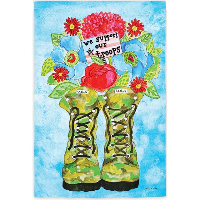 28x40 in Patriotic Boots Suede Banner - The Flag Lady