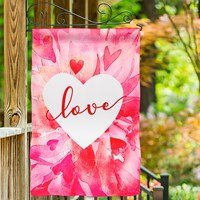 28x40 in Petal Heart Valentines Day Suede Banner - The Flag Lady