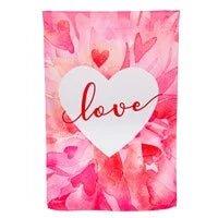 28x40 in Petal Heart Valentines Day Suede Banner - The Flag Lady