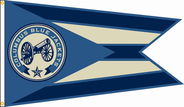 3x5 ft Blue Jackets Cannon Ohio Burgee Flag - The Flag Lady