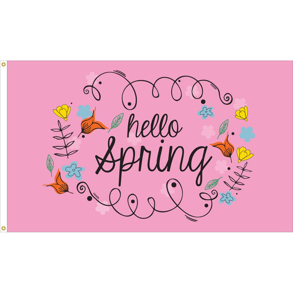 3x5 ft Hello Spring Flag - The Flag Lady