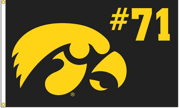 3x5 ft Iowa Hawkeyes #71 Flag - The Flag Lady