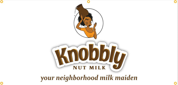 3x6 ft Knobbly Nut Milk Vinyl Banner - The Flag Lady