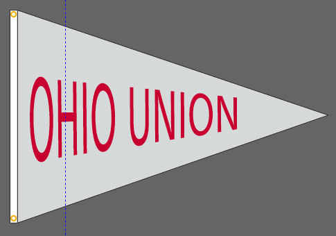 5x40 in Gray Ohio Union Pennant - The Flag Lady