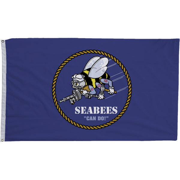 5x8 ft Navy Seabees Flag - The Flag Lady