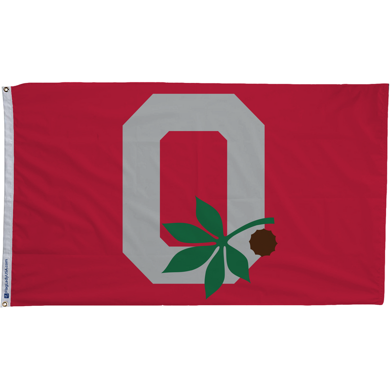 Ohio State Buckeyes Block O Leaf & Nut Flags