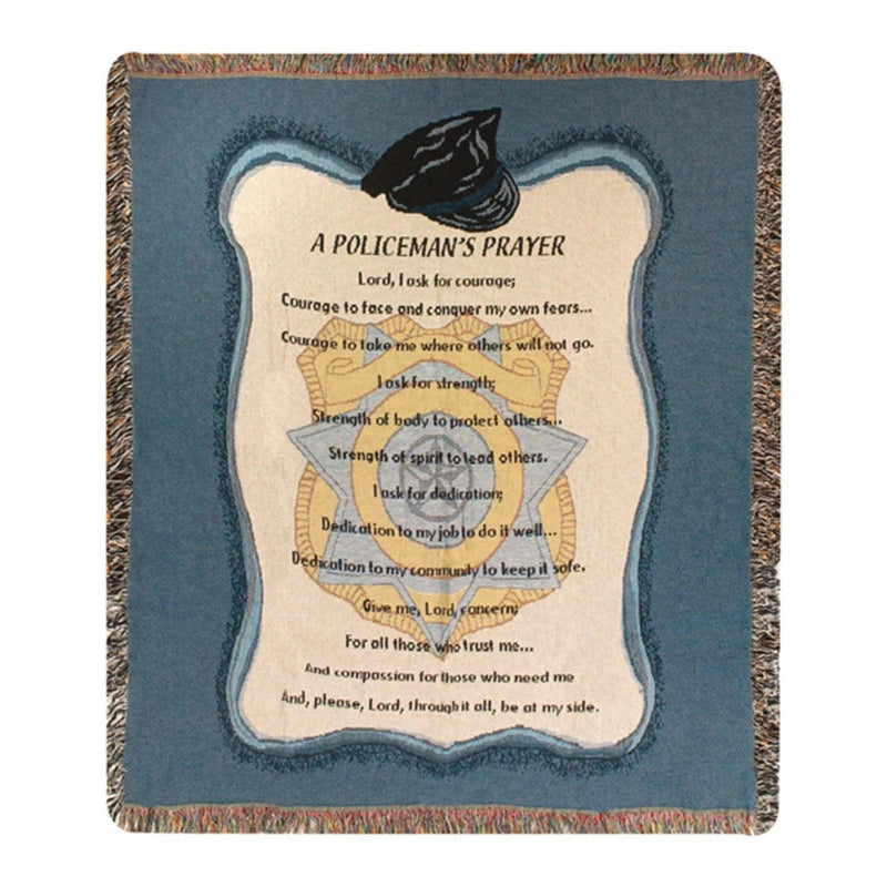 A Policeman's Prayer Tapestry Throw - The Flag Lady