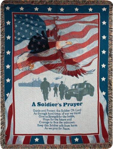 A Soldiers Prayer Tapestry Throw - The Flag Lady