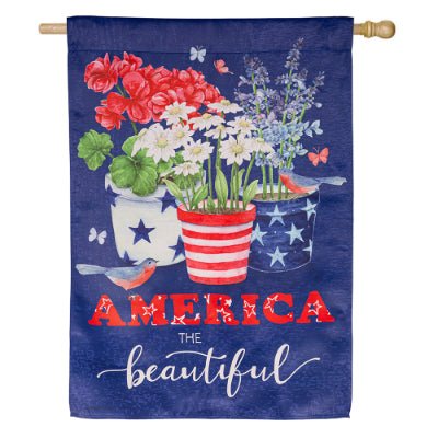 America the Beautiful Suede House Flag - The Flag Lady