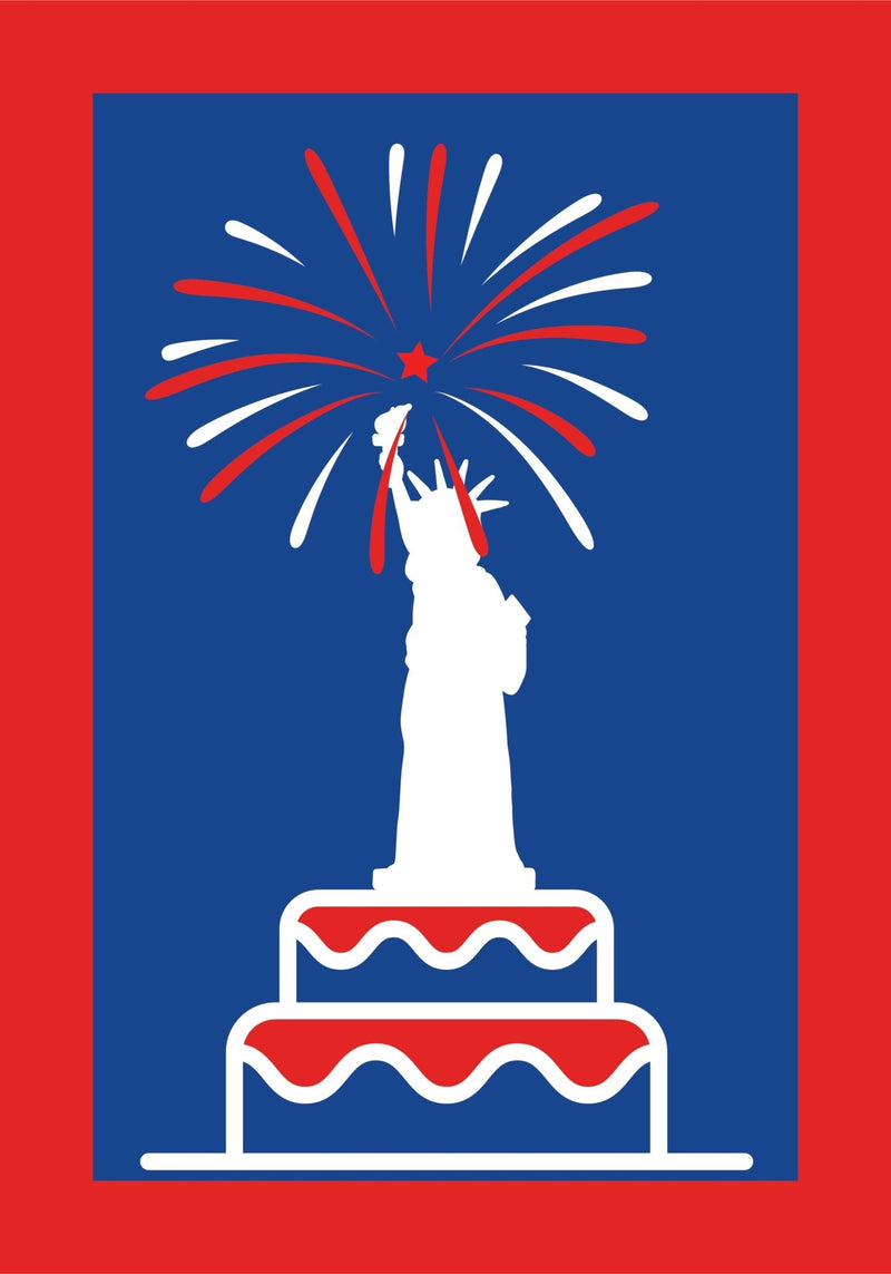 American Birthday Cake Banner Flag 28 x 40 inch Patriotic - The Flag Lady