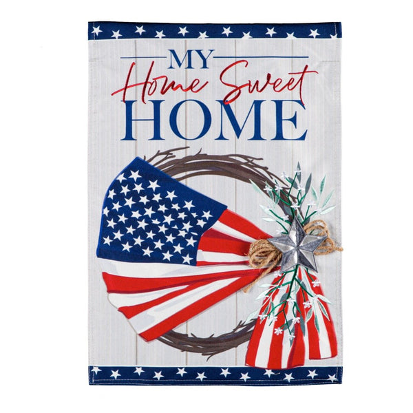 Americana Wreath Linen Garden Flag - The Flag Lady