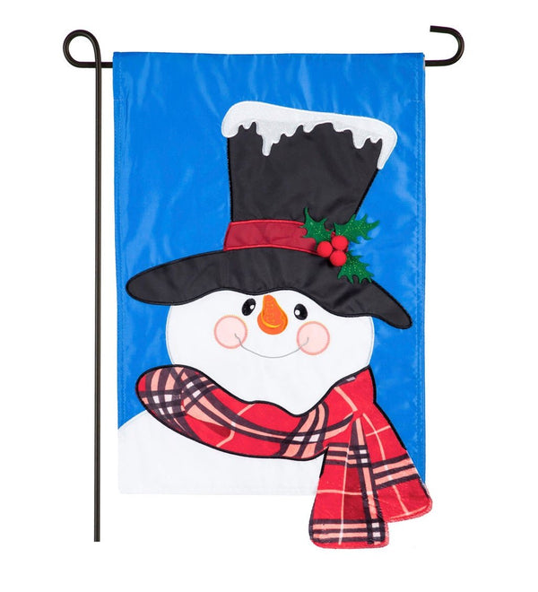 Baby It's Cold Outside Snowman Garden Applique Flag - The Flag Lady