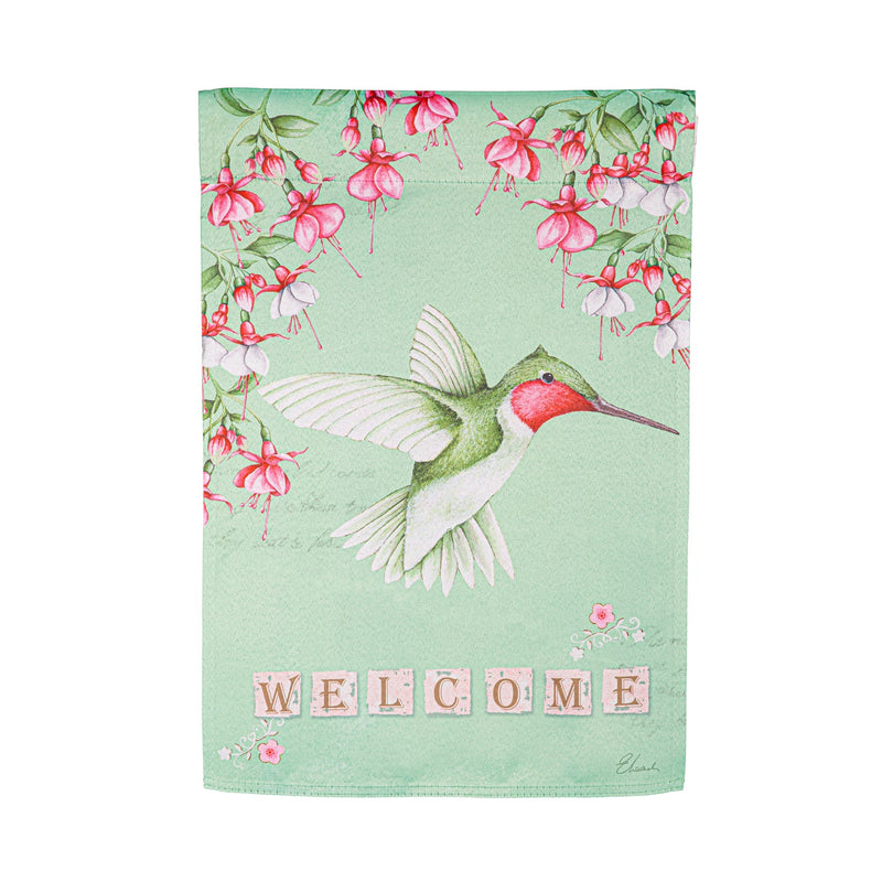 Beautiful Hummingbird Suede Garden Flag - The Flag Lady