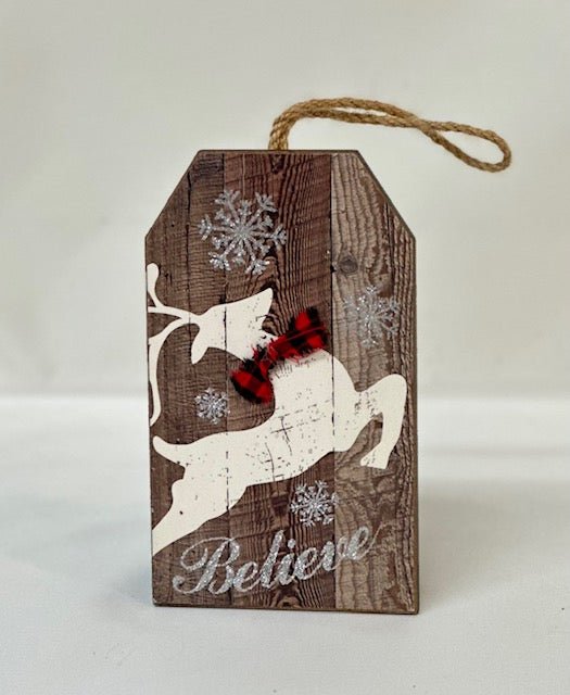 Believe Wooden Ornament - The Flag Lady