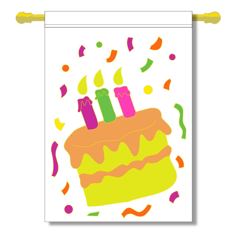 Birthday Cake Celebration Banner Flag 28 x 40 inch Special Occasions - The Flag Lady