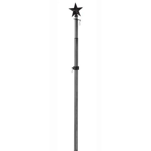 Black Metal Extendable House Flag Pole - The Flag Lady