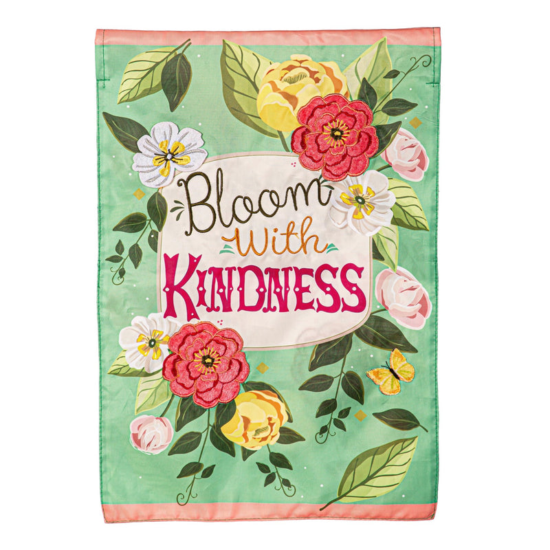 Bloom with Kindness Applique Garden Flag - The Flag Lady