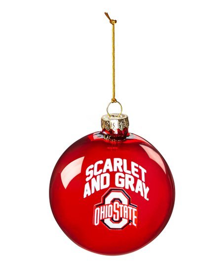 Blown Glass Ornament, Ohio State University "Scarlet and Gray" - The Flag Lady