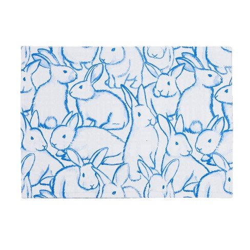 Blue Bunny & Plaid Placemat - The Flag Lady