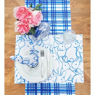 Blue Bunny & Plaid Placemat - The Flag Lady