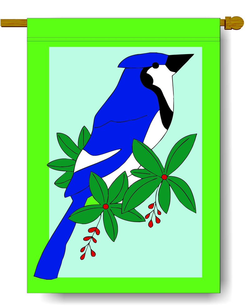 Blue Jay Banner Flag 28 x 40 inch Animals - The Flag Lady