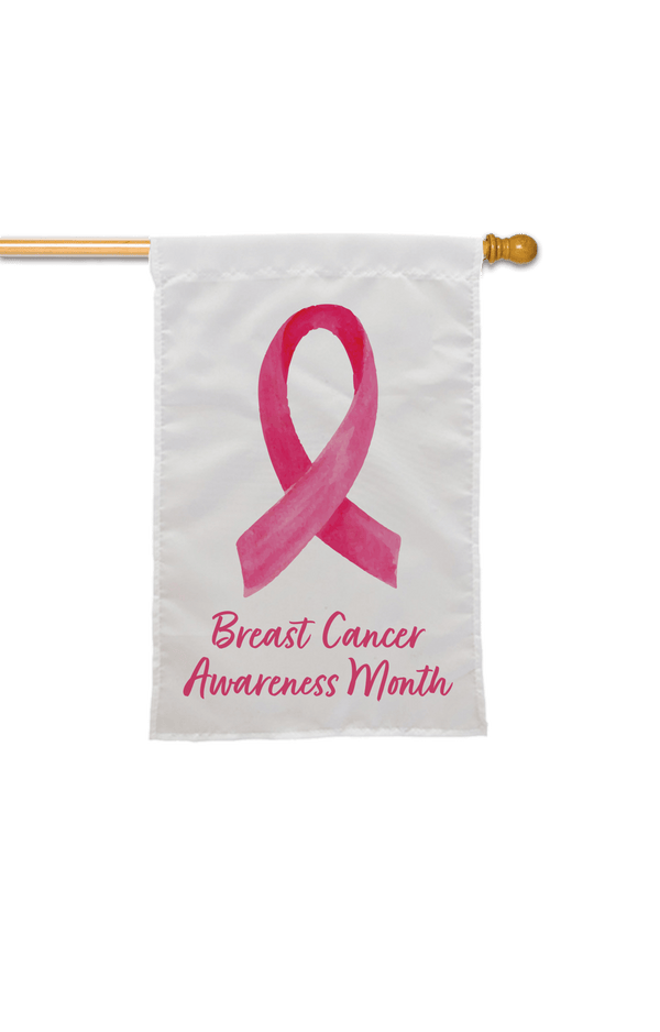 Breast Cancer Awareness Month Double Sided Banner - Pink Ribbon - The Flag Lady