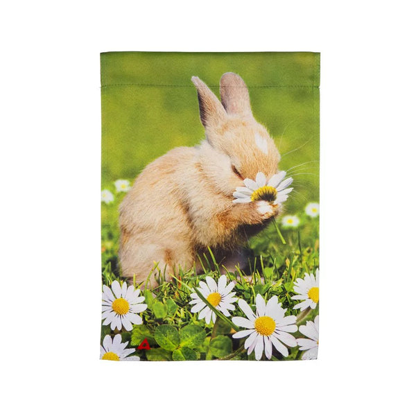 Bunny Break Suede Garden Flag - The Flag Lady