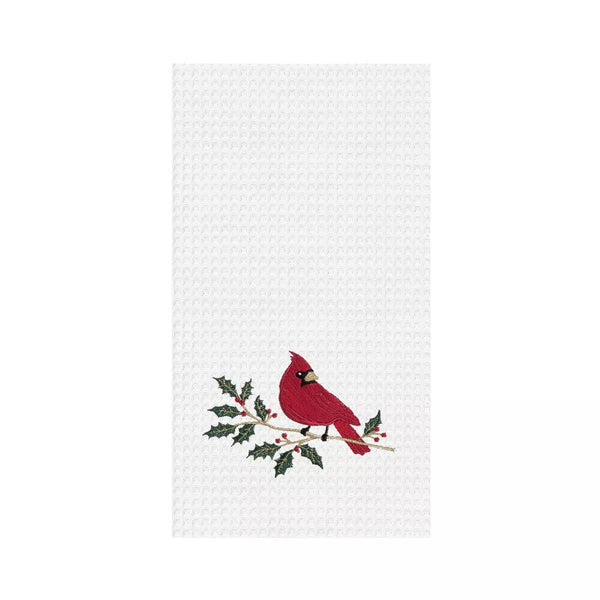 Cardinal Holly Waffle Weave Towel - The Flag Lady