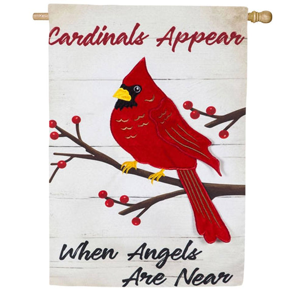 Cardinals Appear When Angels Are Near Linen Flags - The Flag Lady