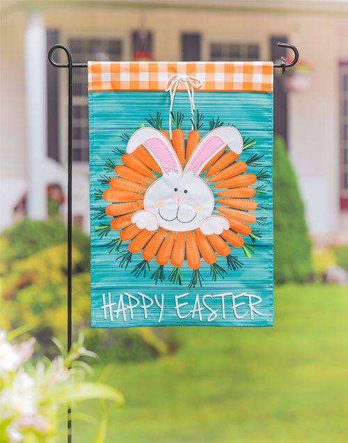 Carrot Wreath Applique Garden Flag - The Flag Lady