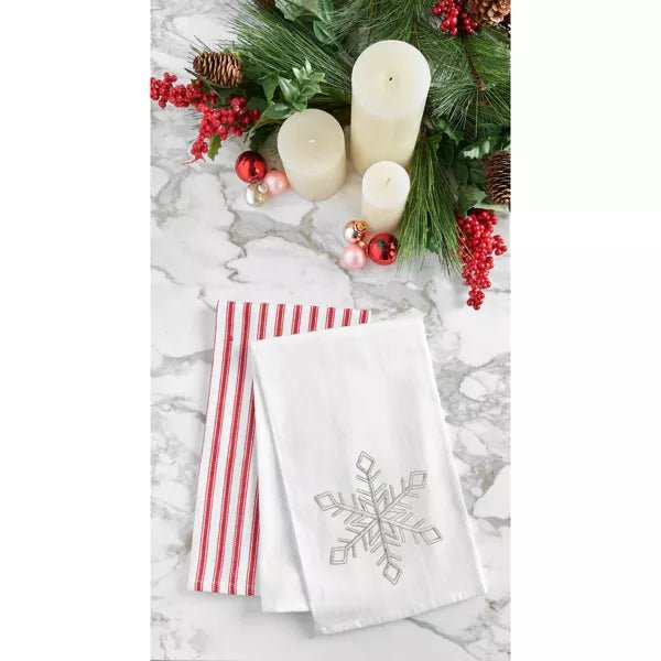 Champagne Snowflake Flour Sack Towel - The Flag Lady