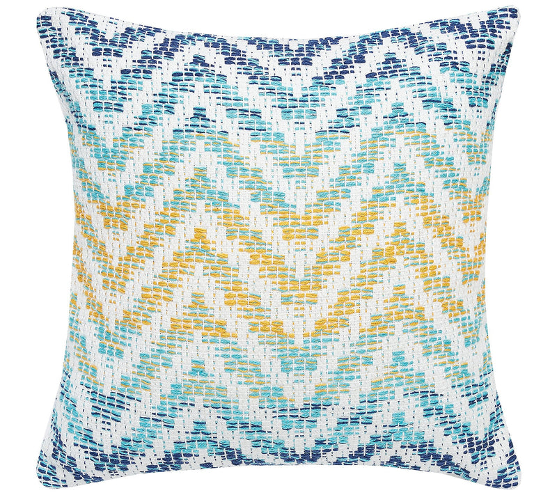 Chevron Pattern Pillow Blue Teal and Yellow - The Flag Lady