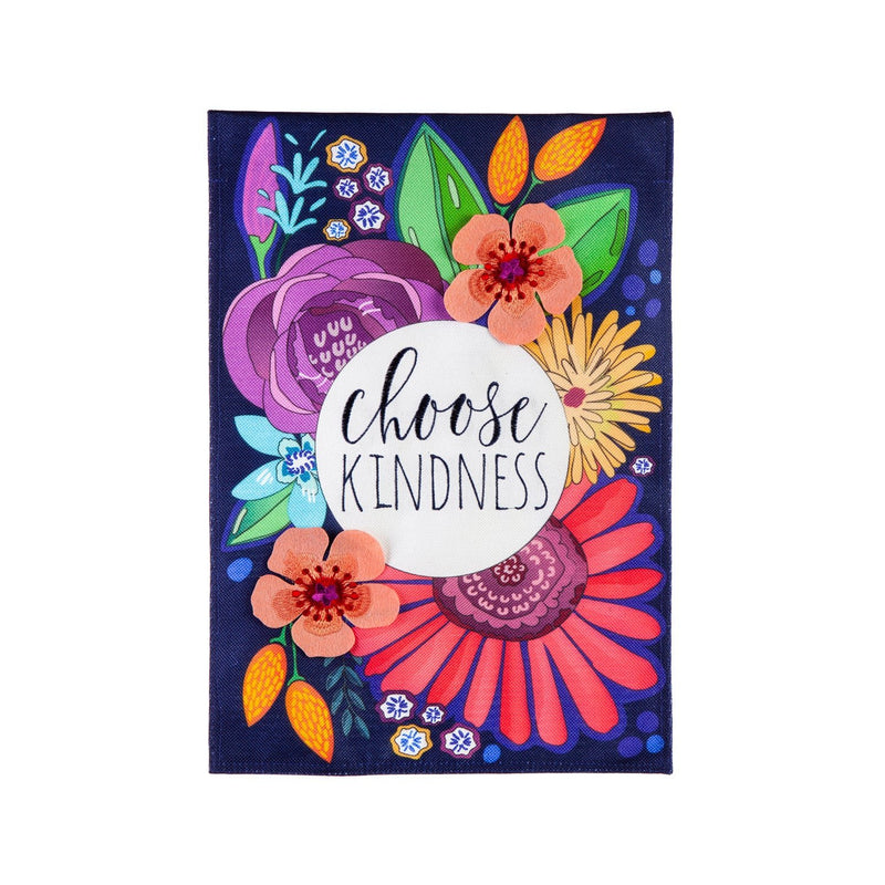 Choose Kindness Floral Burlap Garden Flag - The Flag Lady