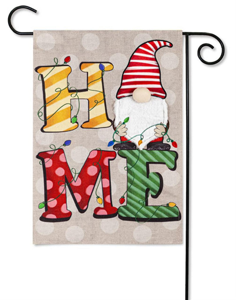 Christmas Home Gnome Burlap Flag - The Flag Lady