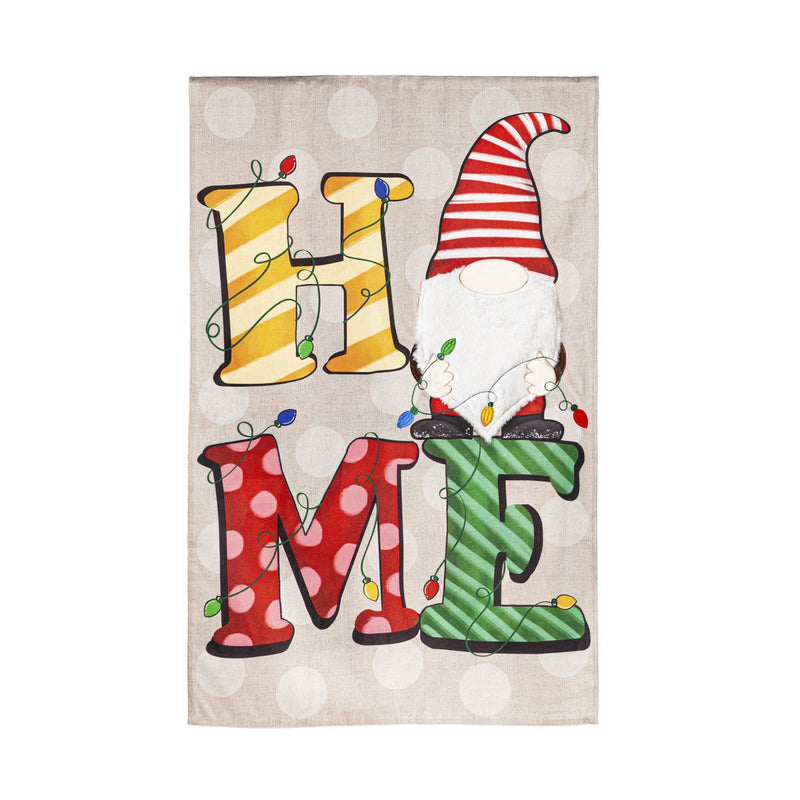 Christmas Home Gnome Burlap Flag - The Flag Lady