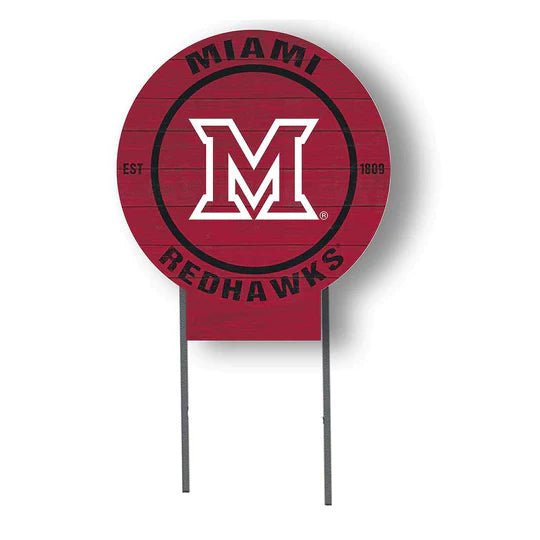 Circle Color Logo Lawn Sign Miami of Ohio Redhawks - The Flag Lady